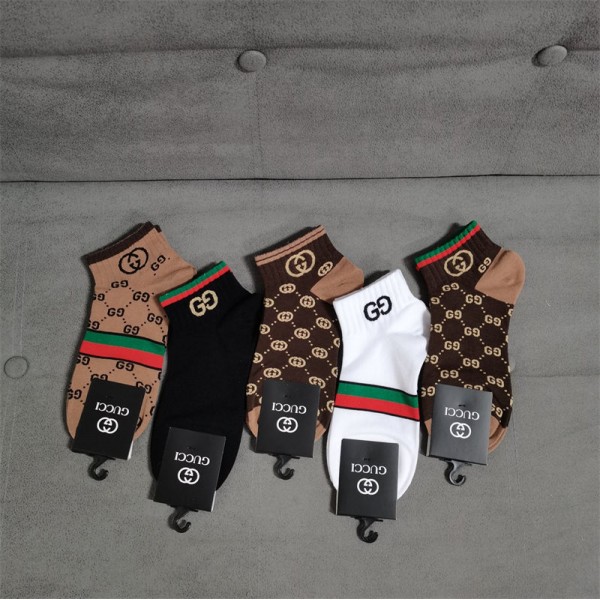 Gucci グッチハイブランド ソックス 綿製ブランド ストッキング 大人気コットン 靴下 メンズ 通気性ブランドミドルソックス 高品質
