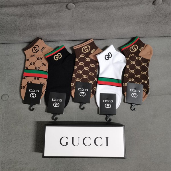 Gucci グッチハイブランド ソックス 綿製ブランド ストッキング 大人気コットン 靴下 メンズ 通気性ブランドミドルソックス 高品質