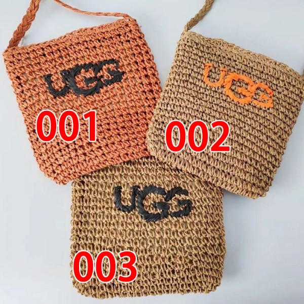 アグ UGG ハイブランド編みバッグ ショルダー ポーチ ミニバッグ 手編み レディース メッシュ バッグ カゴ スマホ 巾着 ミニ 旅行 ビーチ かわいい