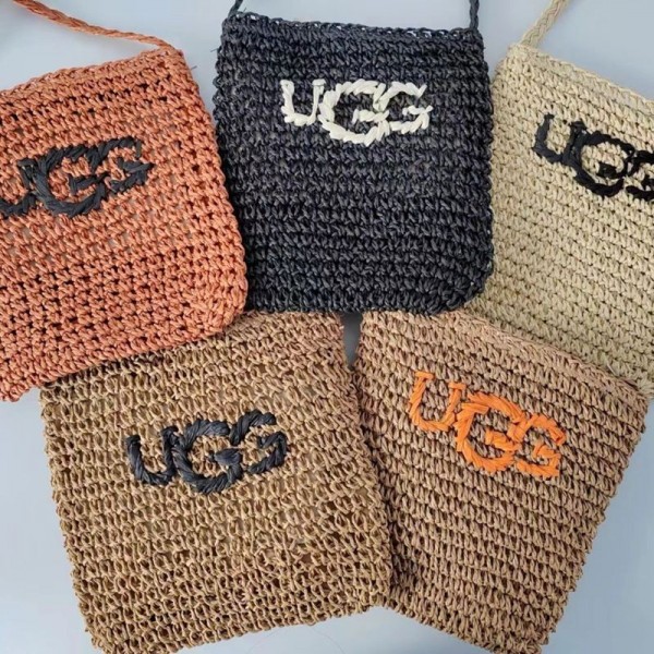 アグ UGG ハイブランド編みバッグ ショルダー ポーチ ミニバッグ 手編み レディース メッシュ バッグ カゴ スマホ 巾着 ミニ 旅行 ビーチ かわいい