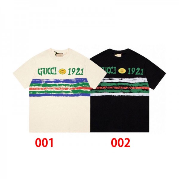 Gucci グッチブランドtシャツカットソー コピーブランドtシャツ上着カジュアルハイブランド半袖tシャツ男女兼用20代 30代40代tシャツ 激安パロディS - 5XL