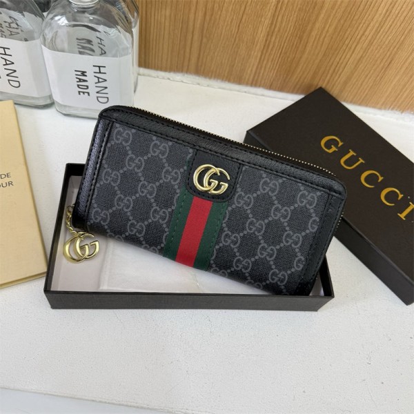 Gucci グッチハイブランド長財布 PU革 人気 ブランド ウォレット 高品質 大容量 ファスナー開閉 防犯 暗格カード入れ 小銭入れ 紳士用 ビジネス おしゃれ レディース