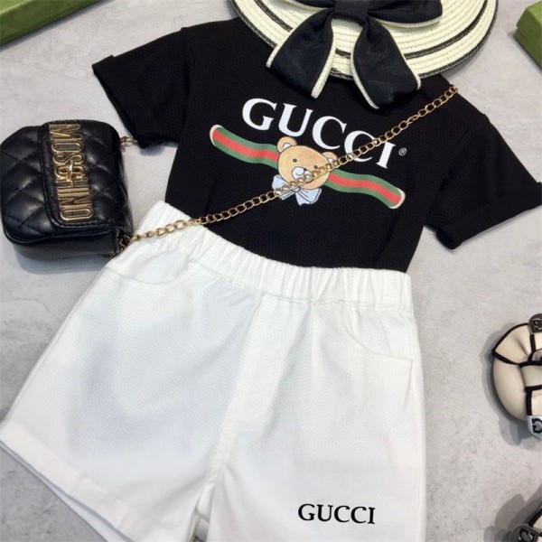 Gucci グッチハイブランド子供服のパンツ 半袖 Tシャツ アニメ 子供用パジャマ 丸首 パジャマ ホーム服 男の子 女の子 綿100% 小学生から幼稚園児まで対応 春夏 90 - 160cm