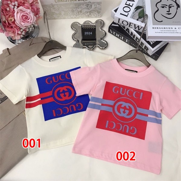 Gucci グッチハイブランド 子供Tシャツ 半袖 キッズ 子供服 ベビー 男の子 女の子 ユニセックス 綿 コットン 100% カットソー トップス 保育園 幼稚園 お着替え 夏服90 - 160cm