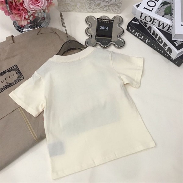 Gucci グッチハイブランド 子供Tシャツ 半袖 キッズ 子供服 ベビー 男の子 女の子 ユニセックス 綿 コットン 100% カットソー トップス 保育園 幼稚園 お着替え 夏服90 - 160cm