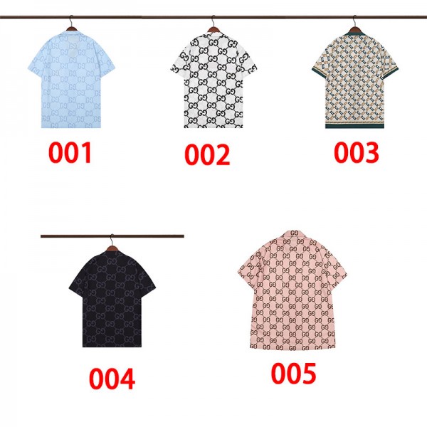 Gucci グッチブランドシャツ メンズ 半袖 夏服 メンズ モノグラムシャツ ボタンダウシャツ 胸ポケッ ゆったり S - 5XL メンズトップス カジュアル オシャレ大きいサイズ シンプル 人気 半袖 春夏秋