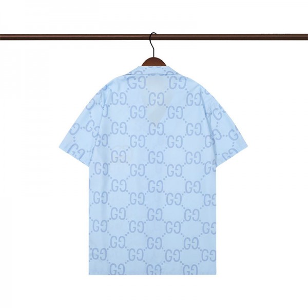 Gucci グッチブランドシャツ メンズ 半袖 夏服 メンズ モノグラムシャツ ボタンダウシャツ 胸ポケッ ゆったり S - 5XL メンズトップス カジュアル オシャレ大きいサイズ シンプル 人気 半袖 春夏秋