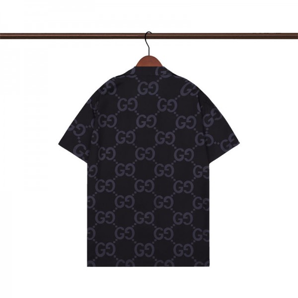 Gucci グッチブランドシャツ メンズ 半袖 夏服 メンズ モノグラムシャツ ボタンダウシャツ 胸ポケッ ゆったり S - 5XL メンズトップス カジュアル オシャレ大きいサイズ シンプル 人気 半袖 春夏秋