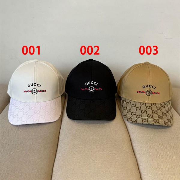 Gucci グッチハイブランドキャップ 深め 帽子 レディース 春 夏 メンズ uv 顔 隠し サイズ 調整 男女兼用 大きいサイズ つば広 UVカット ワークキャップ つば 長め 日よけ ベースボールキャップ 接触冷感