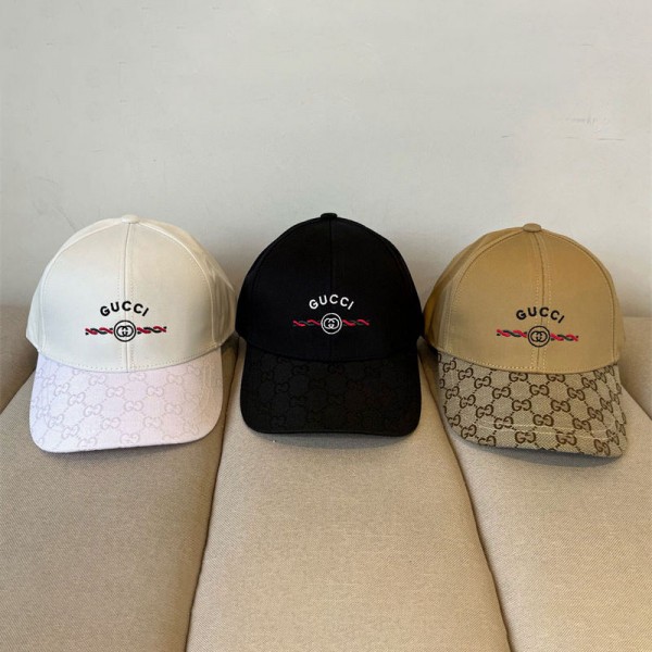 Gucci グッチハイブランドキャップ 深め 帽子 レディース 春 夏 メンズ uv 顔 隠し サイズ 調整 男女兼用 大きいサイズ つば広 UVカット ワークキャップ つば 長め 日よけ ベースボールキャップ 接触冷感