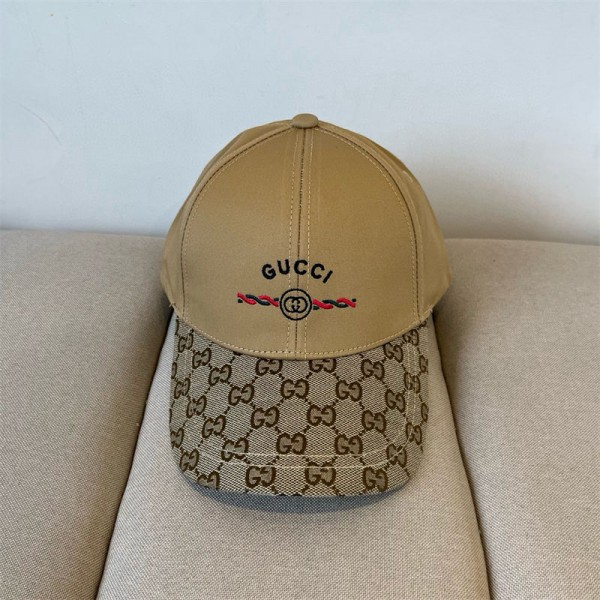 Gucci グッチハイブランドキャップ 深め 帽子 レディース 春 夏 メンズ uv 顔 隠し サイズ 調整 男女兼用 大きいサイズ つば広 UVカット ワークキャップ つば 長め 日よけ ベースボールキャップ 接触冷感