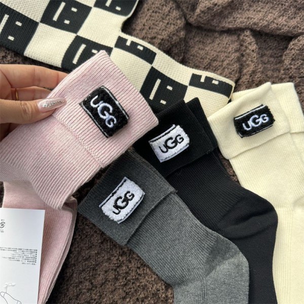 ブランド UGGレディース向け 靴下 かわいい アグコットンソックス 暖かい おしゃれ 通気性ブランドミドルソックス 高品質ソックス 女の子好き 韓国