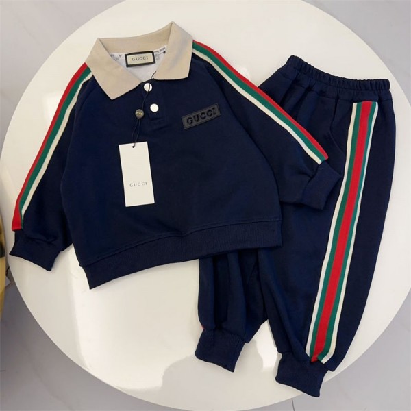 Gucci グッチハイブランド子供ジャージ上下セット スウェットセットアップ パーカー ズボン カジュアル 秋春 ファッション 流行り おしゃれ 90 - 150cm