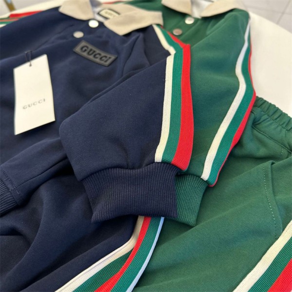 Gucci グッチハイブランド子供ジャージ上下セット スウェットセットアップ パーカー ズボン カジュアル 秋春 ファッション 流行り おしゃれ 90 - 150cm