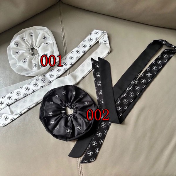 Chanel シャネルハイブランドヘアシュシュリボン シルクリボン 2点セット リボンシュシュ リボン 髪飾り シュシュ 大人 かわいい ヘアアクセ ヘアゴム リボン ボリュームヘアゴム 黒 生地 少女 髪飾り