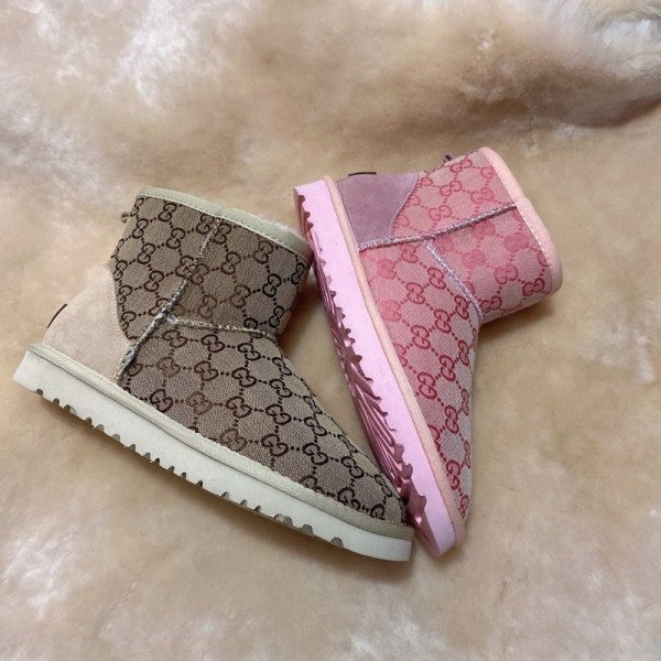 Gucci グッチ ブランドムートンブーツ レディース スノーシューズ ショート丈 スノーブーツ メンズ ショートブーツ 防水 防滑 防寒 暖かい 雪靴 滑らない 短靴 通学 通勤 225¬250mm