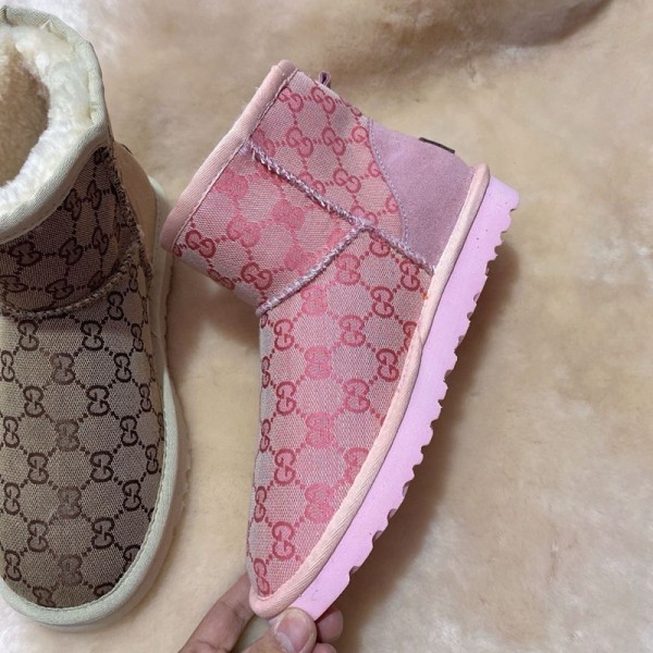 Gucci グッチ ブランドムートンブーツ レディース スノーシューズ ショート丈 スノーブーツ メンズ ショートブーツ 防水 防滑 防寒 暖かい 雪靴 滑らない 短靴 通学 通勤 225¬250mm