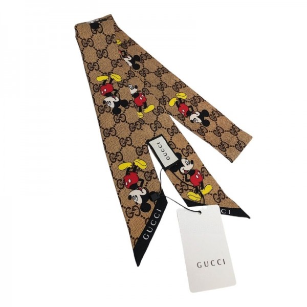 ブランド グッチ レディース スカーフGucci ネッカチーフ プリント持ち手 小物 髪アクセサリー 小柄 春夏秋冬 首飾り バッグ用 スチュワーデス用 カバン ハンドル リボンスカーフ