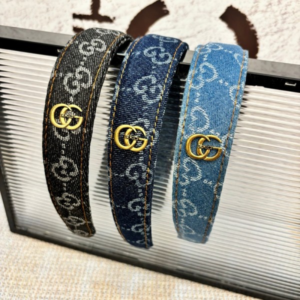 Gucci カチューシャ グッチブランドヘア飾りレディースカチューシャ ブランドデニムカチューシャ ヘッドバンド かわいい 韓国 ヘアアクセサリー
