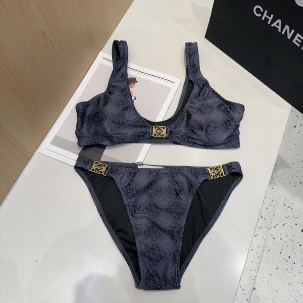 LOEWE ロエベハイブランド水着 レディース ビキニ 三角ビキニ ビーチウェア パット付き 上下セット リボン かわいい スイムウェア エレガント 温泉 海 プール 旅行 S-XL