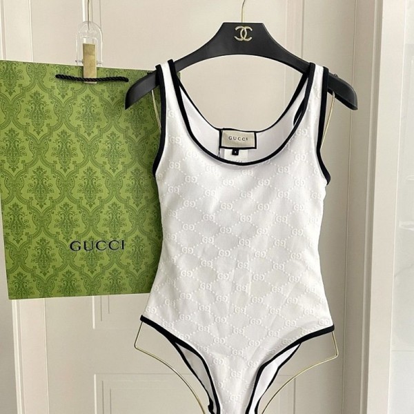 Gucci グッチハイブランド水着 ワンピース ビキニ GGジャガード柄 ビーチウェア スイミング服 パッド入り 体型カバー スイムスーツ 可愛い スイムウェア レディース S-XL