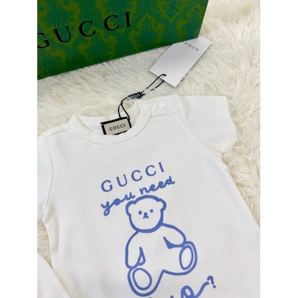 Gucci ブランドグッチベビー服 半袖 綿 ロンパース 赤ちゃんカバーオール 高品質 下開き 赤ちゃん 新生児服 夏 出産祝い 男の子 女の子  59¬90cm