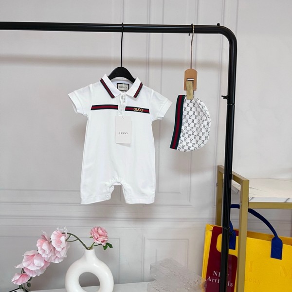 ブランドグッチGUCCIベビー服 半袖 女の子 男の子 夏 ロンパース カバーオール 前開き ボディースーツ 新生児服 肌着 お出かけ服 可愛い動物柄 59¬90CM 出産祝い クマ柄 犬柄 縞柄
