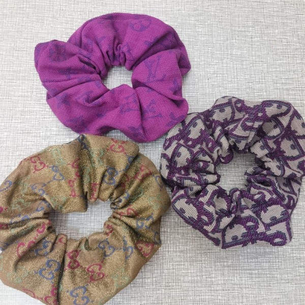 Dior ディオールブランドデニムヘアシュシュと伸縮性ヘアタイ 太めヘアロープ 女子用ポニーテールホルダー おしゃれヘアアクセサリー カジュアルファッション用 