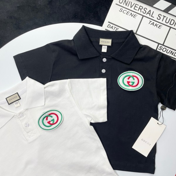 Gucci グッチブランド子供ポロシャツ 半袖 キッズＴシャツ 男女兼用 サラッと快適 ノーアイロン 毛玉防止 90-160CM きちんとした見た目 吸汗速乾 抗菌防臭 子供 男の子 女の子 スクールポロシャツ