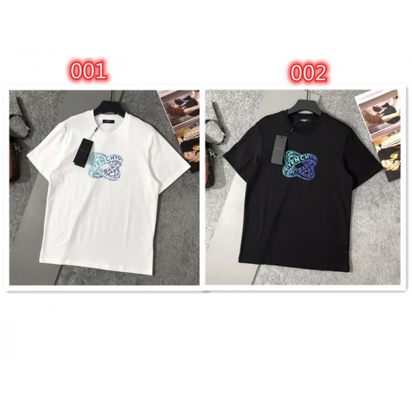 ジバンシィブランド Tシャツ シンプル 定番 黒白2色 半袖 tシャツ コットン 柔らかい 肌に優しい tシャツ カジュアル オーバーサイズ tシャツ男女兼用