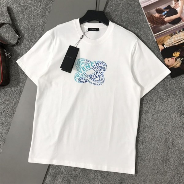 ジバンシィブランド Tシャツ シンプル 定番 黒白2色 半袖 tシャツ コットン 柔らかい 肌に優しい tシャツ カジュアル オーバーサイズ tシャツ男女兼用