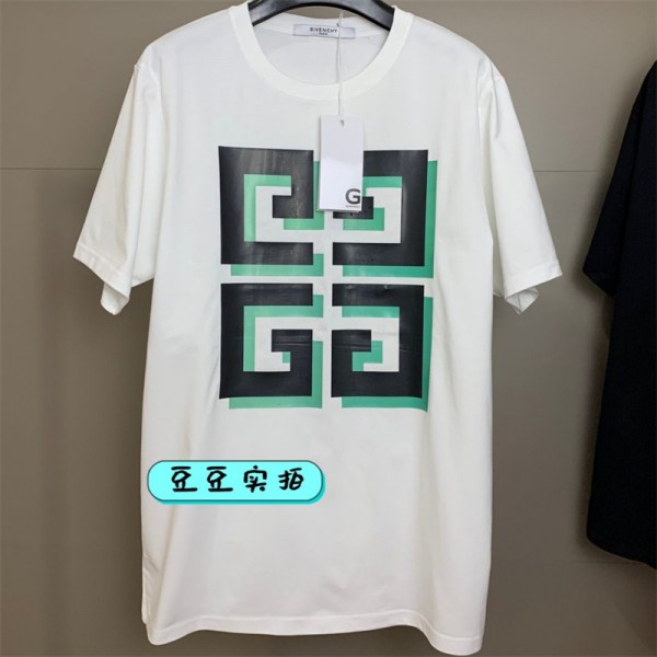 ジバンシィ tシャツブランド Givenchy シンプル コットン肌に優しい tシャツ オーバーサイズ カジュアル 定番ロゴ 半袖 tシャツ 上着 男女兼用人気　