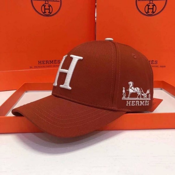 エルメスハイブランドハンチング 帽子 キャップおしゃれ 精緻 刺繡Hロゴ 野球帽 日焼け止め カジュアル 高品質 ハンチング レディースメンズ人気ハット