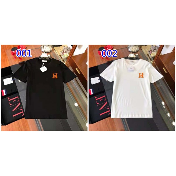 エルメス ブランド tシャツ シンプル 高品質 tシャツ 上着 Hermes 夏 半袖 コットン 肌に優しい tシャツ メンズ 丸首 tシャツ トップス