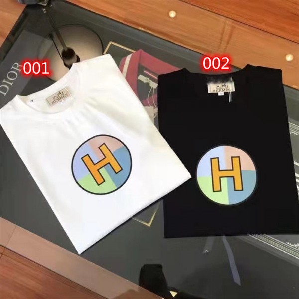 エルメス tシャツハイブランドHermes ファッション 高級感 半袖 tシャツ 上着 メンズ カジュアル ゆったり 着瘦せ tシャツ トップス