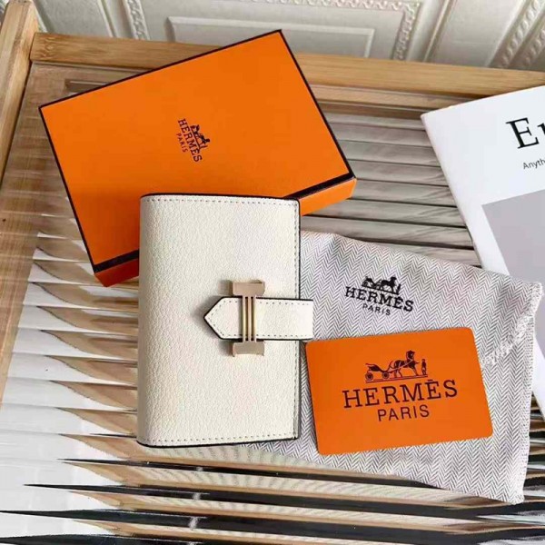 Hermes エルメスブランド二つ折り財布 レディース 短財布 PU革製 小銭入れ付 多カード入れ お札入れ 大容量 小型 軽量 多機能 ダブルボタン ダブルファスナー クリスマス 母の日プレゼント 自分用もプレゼント用も最適