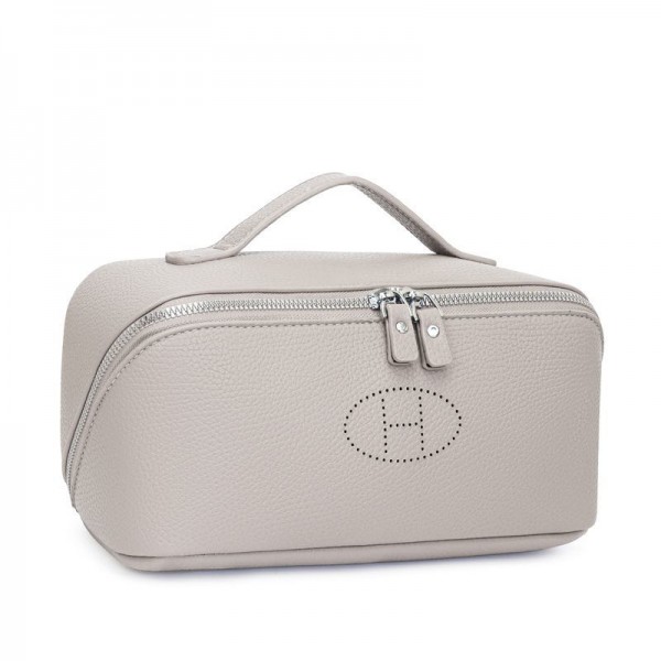 Hermes ブランドエルメス風Hロゴ 大容量 ハンドメイクポーチ 多層収納 化粧ポーチ トラベルポーチ レディース 手持ちバッグ 高品質