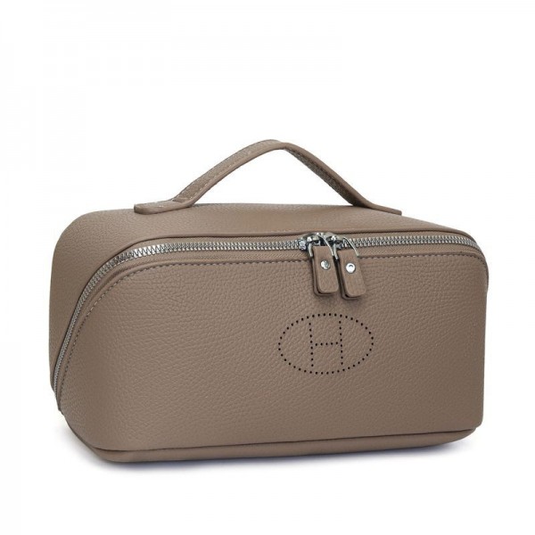 Hermes ブランドエルメス風Hロゴ 大容量 ハンドメイクポーチ 多層収納 化粧ポーチ トラベルポーチ レディース 手持ちバッグ 高品質