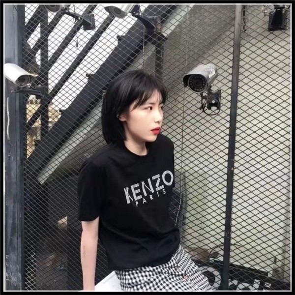 ケンゾー ブランド tシャツ シンプル ホワイト ブラック 半袖 tシャツ 上着 コットン 肌に優しい 快適 tシャツ トップス ゆったり 着瘦せ tシャツ 男女兼用