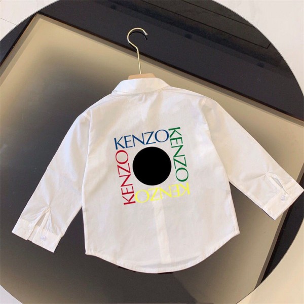 Kenzo ケンゾー ブランドボタンシャツ ボーイズ キッズ ワイシャツ かっこいい 子供服 可愛いシャツ 長袖 コットンシャツ yシャツ フォーマル 入園式 入学式90 -150cm