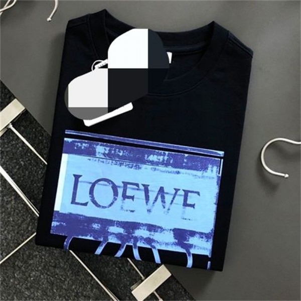 ロエベ tシャツハイブランド Loewe レディースメンズ兼用 カジュアル tシャツ トップス コットン 肌触りがよい 半袖 tシャツ上着 Oversize 夏用