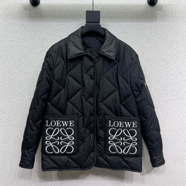 LOEWE ロエベ ハイブランドダウンジャケット レディース 防寒 中綿コート カジュアル ショート丈 アウター アウトドア ゆったり 防風 中綿ダウン 軽量 暖かい 通勤 秋 冬 春