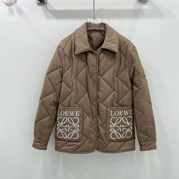 LOEWE ロエベ ハイブランドダウンジャケット レディース 防寒 中綿コート カジュアル ショート丈 アウター アウトドア ゆったり 防風 中綿ダウン 軽量 暖かい 通勤 秋 冬 春