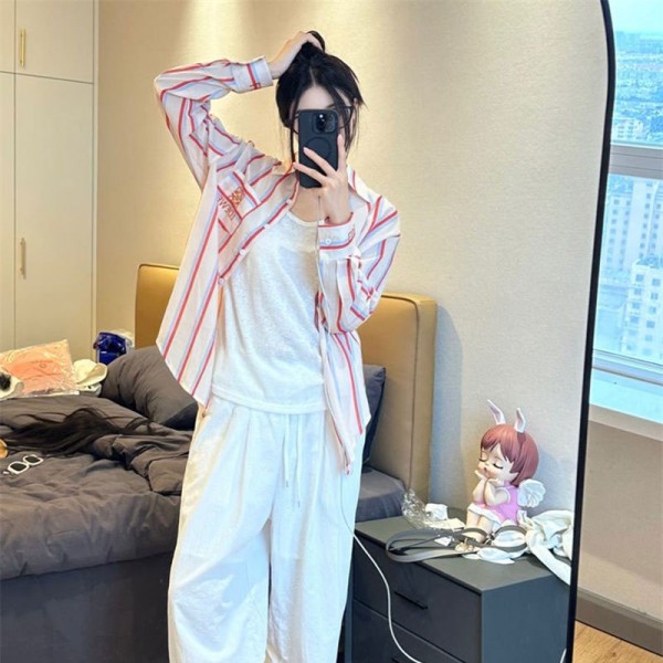 LOEWE ロエベブランドボーダー 長袖 シャツ ブラウス 薄手 レディース ストリート S- 2xl 体型カバー トップス カジュアルルーズシャツ ウェアブラウス ワイシャツ オフィス おしゃれ ゆったり 通勤 レトロ お出かけ 春 夏秋 