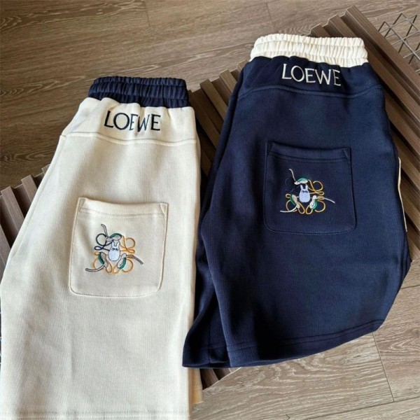 ブランドロエベハーフパンツ メンズ 冷感 カジュアル Loewe 半ズボン ジャージ下 ショートパンツ スポーツ ハーフ フィットネスパンツ 夏服 M - 5XL