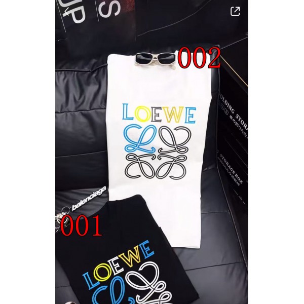 LOEWE ロエベブランドTシャツ メンズ 半袖 綿100% ゆったり上着 プリント 丸首 吸汗速乾 通気性 男女兼用 柔らかい XS~5XL 快適 インナーシャツ カジュアル おしゃれ 肌着 春 夏 秋 冬