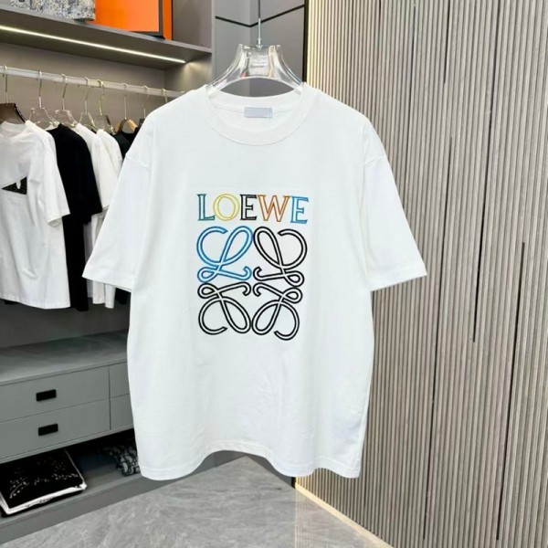 LOEWE ロエベブランドTシャツ メンズ 半袖 綿100% ゆったり上着 プリント 丸首 吸汗速乾 通気性 男女兼用 柔らかい XS~5XL 快適 インナーシャツ カジュアル おしゃれ 肌着 春 夏 秋 冬