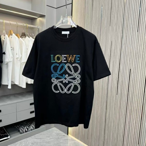LOEWE ロエベブランドTシャツ メンズ 半袖 綿100% ゆったり上着 プリント 丸首 吸汗速乾 通気性 男女兼用 柔らかい XS~5XL 快適 インナーシャツ カジュアル おしゃれ 肌着 春 夏 秋 冬
