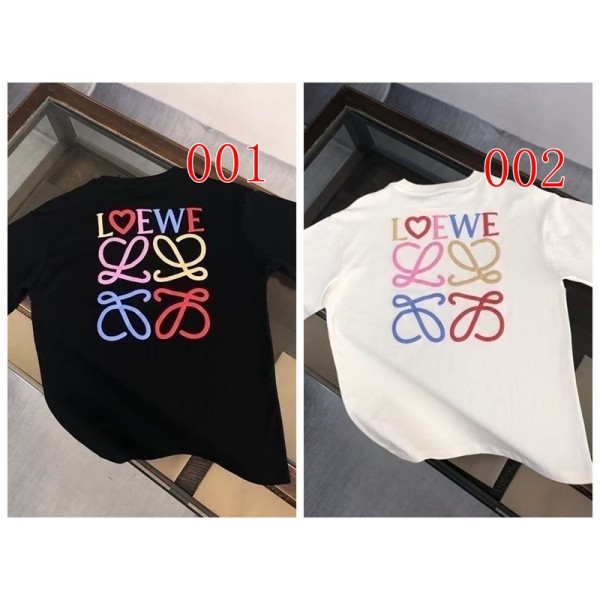 LOEWE ロエベブランドtシャツ上着カジュアルハイブランド半袖tシャツ男女兼用ブランドtシャツ高品質Tシャツカットソーペアカップル S-5XL