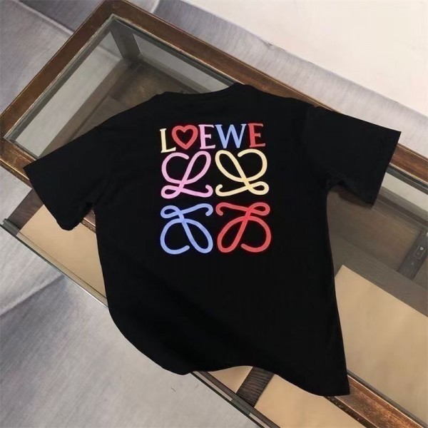 LOEWE ロエベブランドtシャツ上着カジュアルハイブランド半袖tシャツ男女兼用ブランドtシャツ高品質Tシャツカットソーペアカップル S-5XL